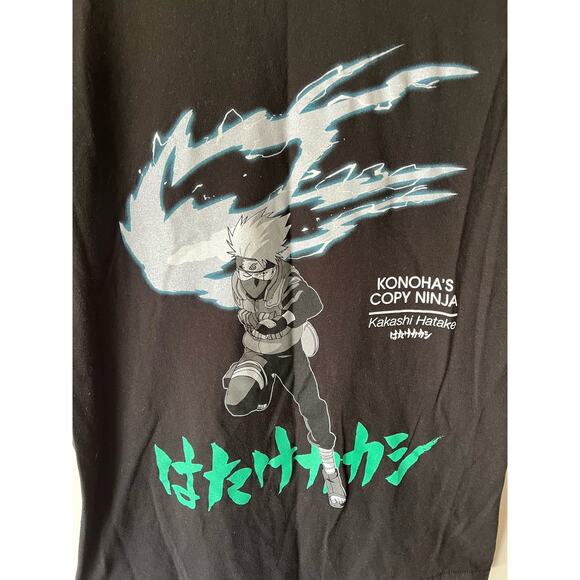 Naruto Mens Size M T-Shirt Kakashi Hatake Black Pre-Owned - Picture 2 of 5